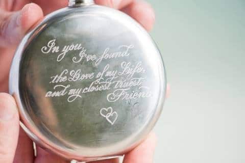 Family heirloom engraved for a wedding in Moorea