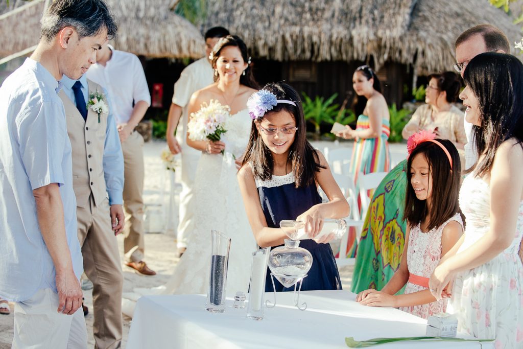 Unity sand ceremony in Tahiti