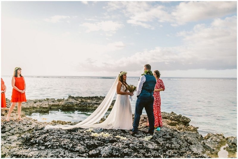 Tahiti wedding location on the reef-side