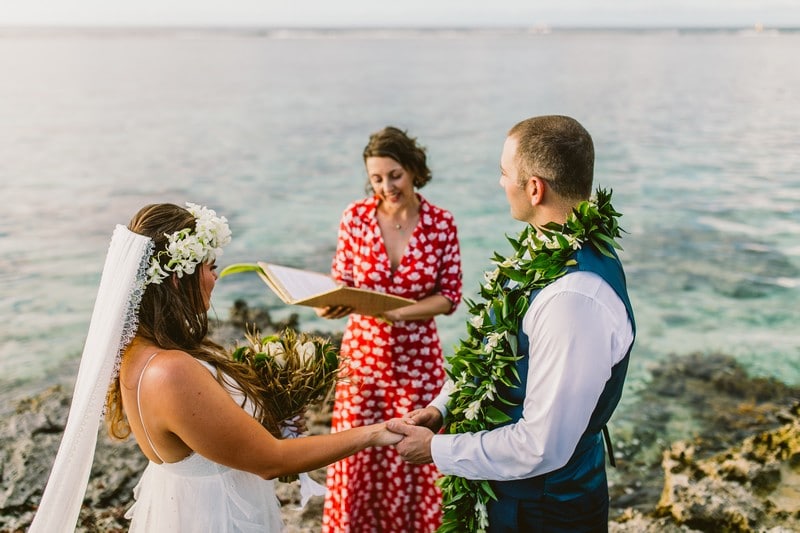 Reef-side ceremony on a private islet in Moorea