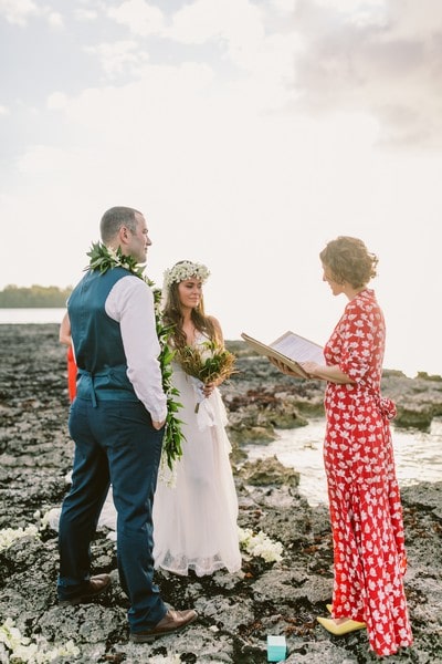 Ocean reef wedding in Moorea